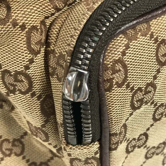 GUCCI 114552 GG Logo Backpack in Canvas/Leather, Unisex, Beige
